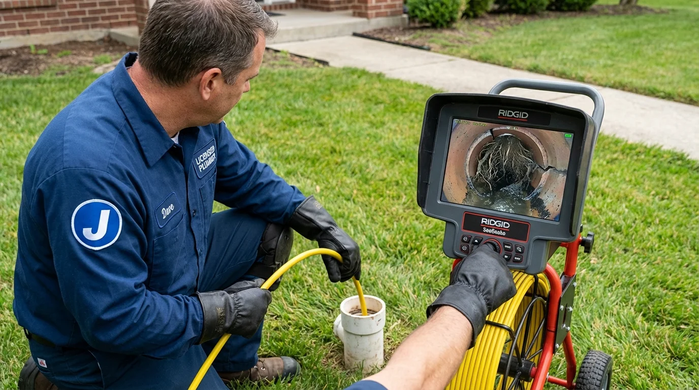 Sewer camera inspection being performed by Johns Plumbing LLC in Moody